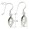 925银椭形耳钩镀白金，规格：15.5mm，银耳钩配件，个性耳饰品女 ，长耳环时尚