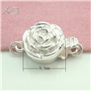 925银玫瑰花单排扣，规格：9.5mm，银配件，玫瑰花型链扣，手链扣