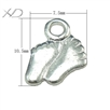 925银小脚丫配件，规格：7.5x10.5mm，银DIY配件，925银饰小配件，手链挂饰