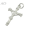 925银耶稣十字架吊坠，规格：17x27.3mm，银配件，DIY银饰配件，925银配件