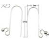 925银耳钩配件，规格：10.5x29mm，银饰DIY配件，银珠头耳钩，DIY耳钩扣 